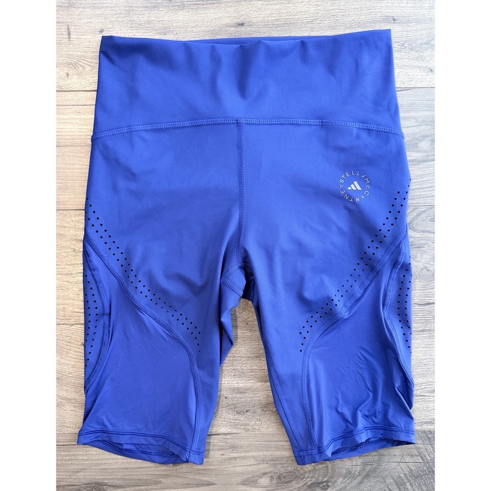 Adidas by Stella McCartney TruePurpose Optime Bike Shorts M Blue High Rise Mesh